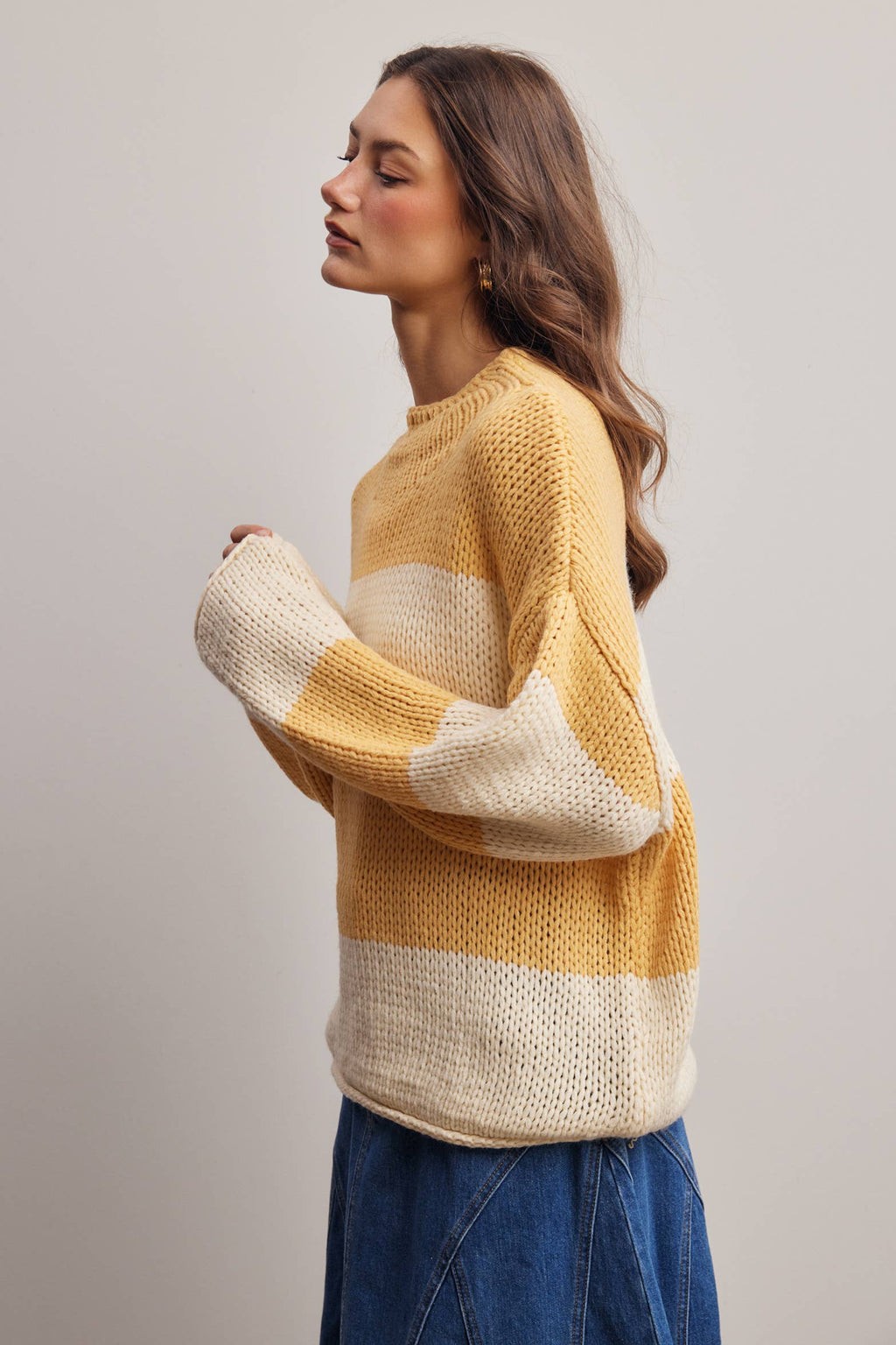 Forte - Chunky Stripe Knit Sweater FSW0072