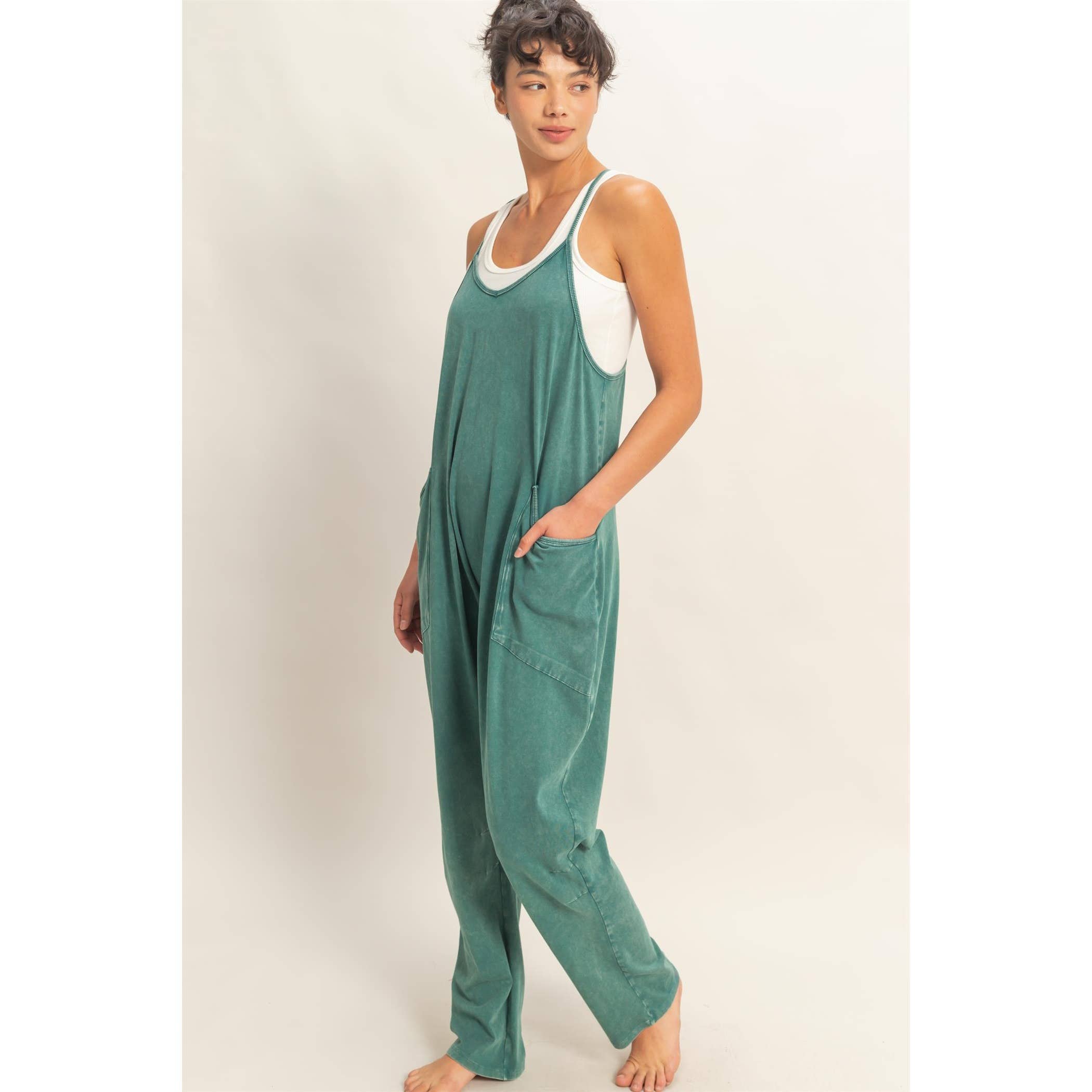 HYFVE - Mineral Wash Spaghetti Strap Jumpsuit