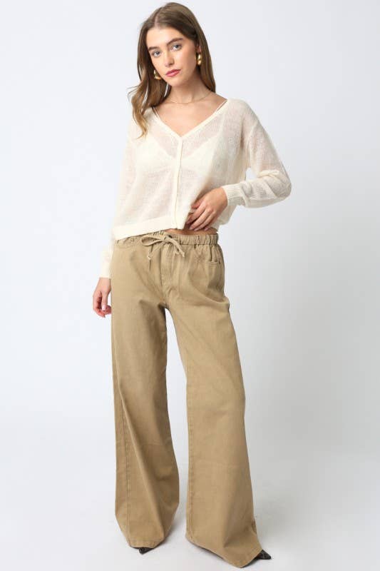 Olivaceous - Payten Sheer Lightweight Cardigan