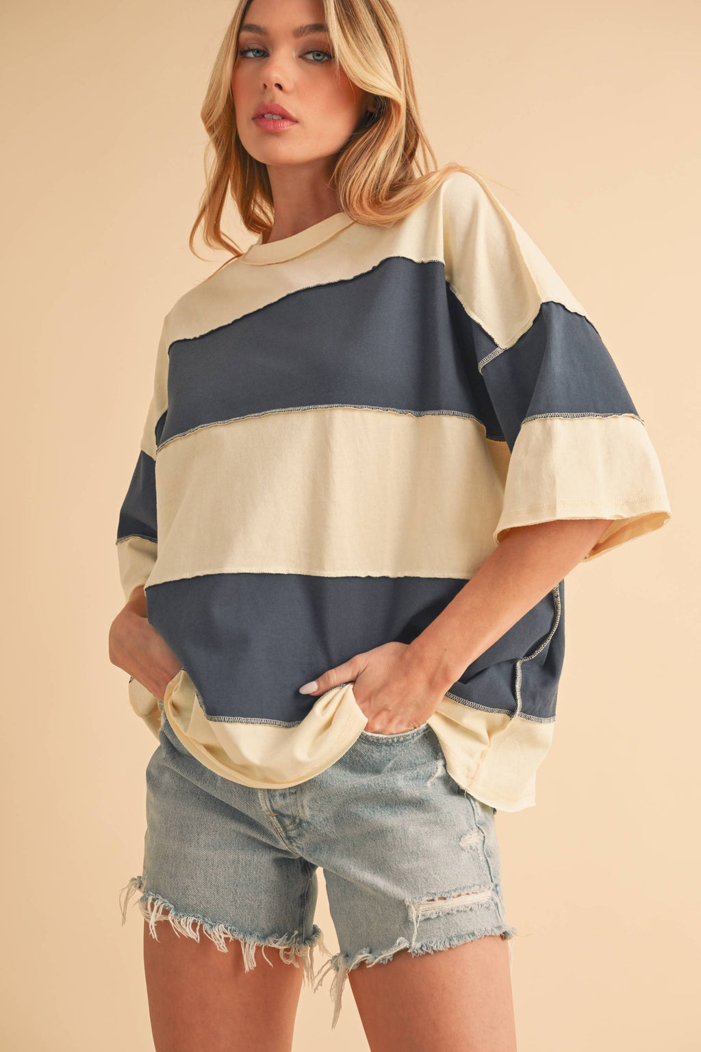 AEMI + CO - Polly Color Block Top