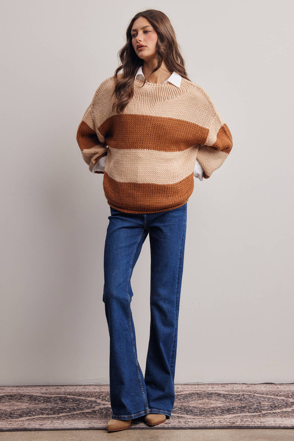 Forte - Chunky Stripe Knit Sweater FSW0072