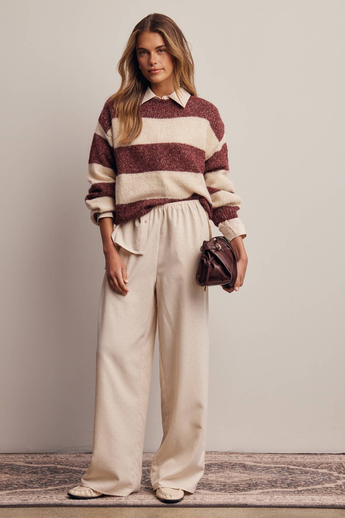 Forte - Soft Stripe Knit Sweater FSW0097