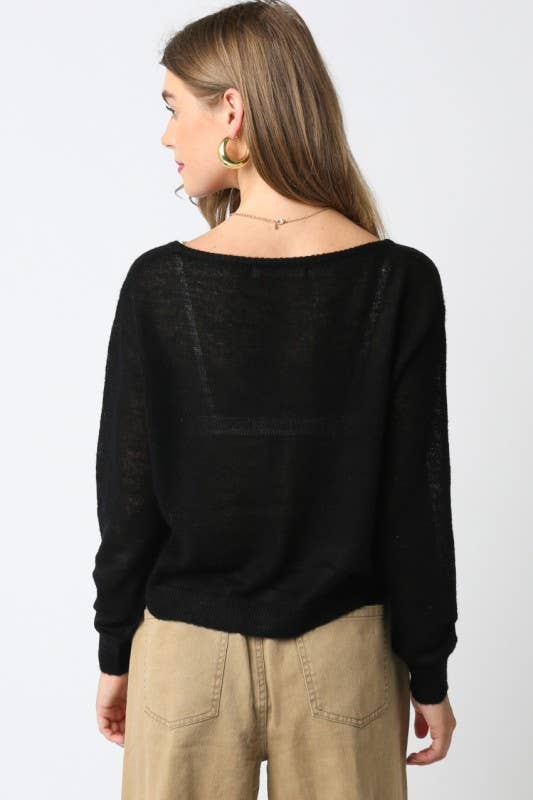 Olivaceous - Payten Sheer Lightweight Cardigan