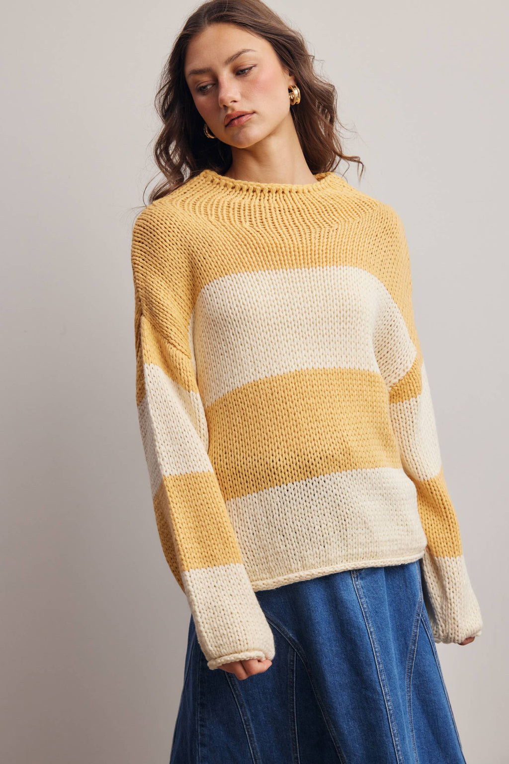 Forte - Chunky Stripe Knit Sweater FSW0072