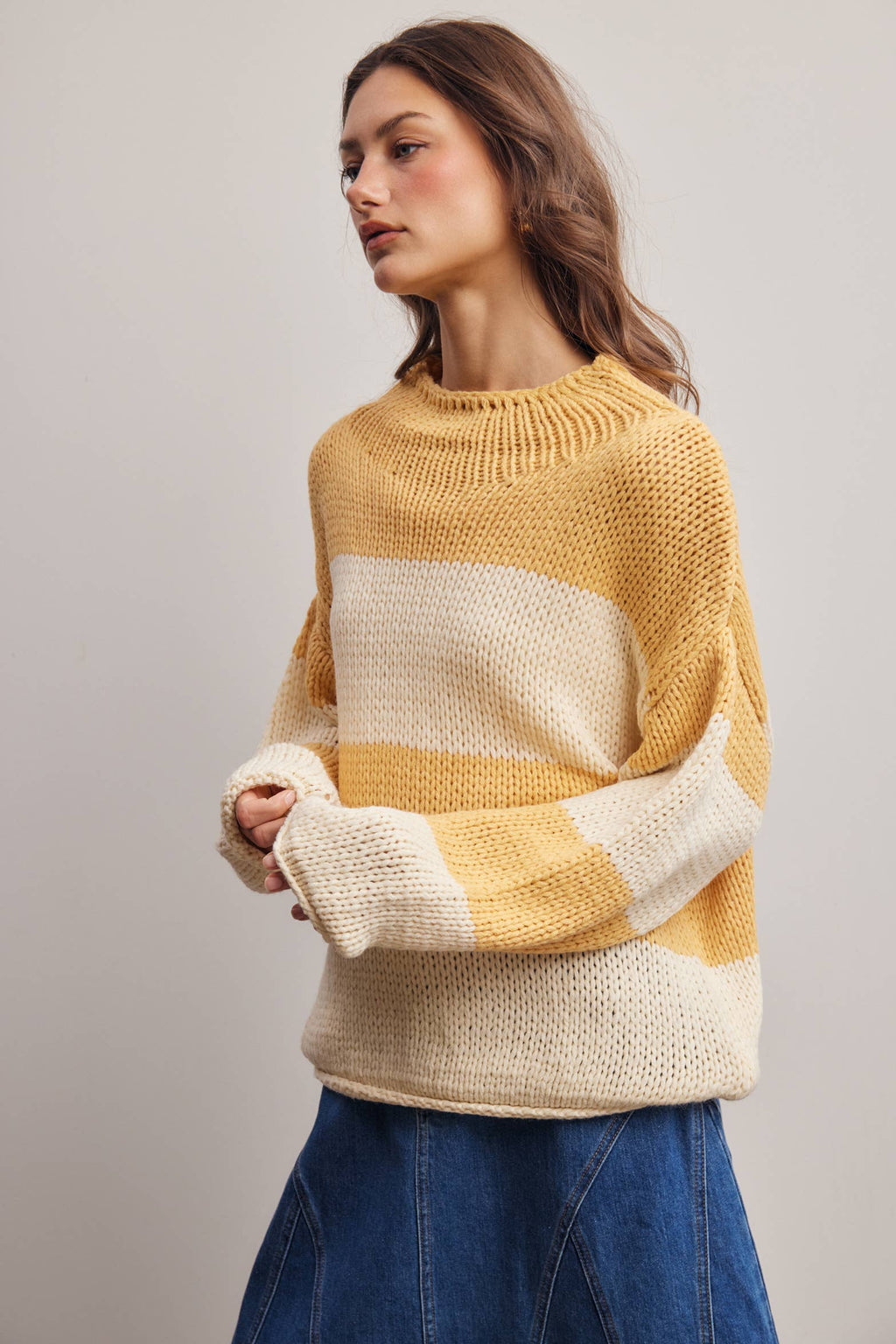 Forte - Chunky Stripe Knit Sweater FSW0072
