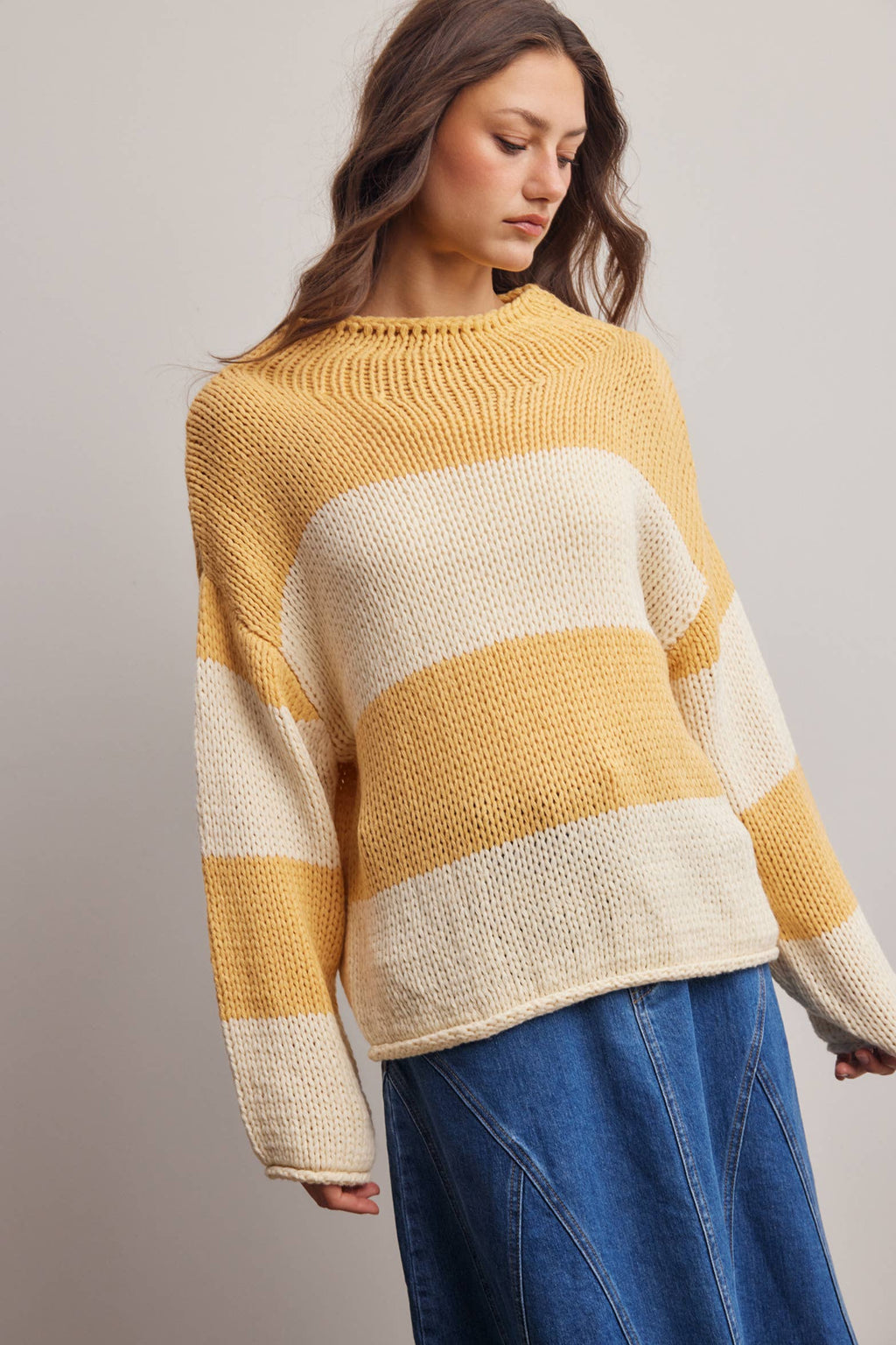 Forte - Chunky Stripe Knit Sweater FSW0072