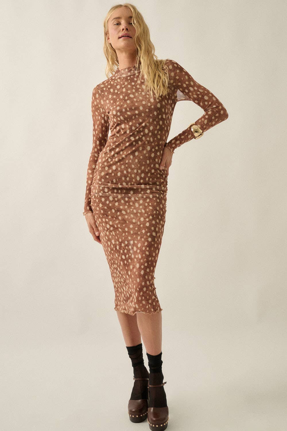 Abstract Polka Dot Midi