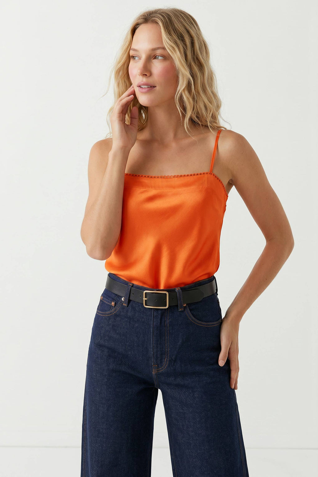 Scallop Trim Satin Cami