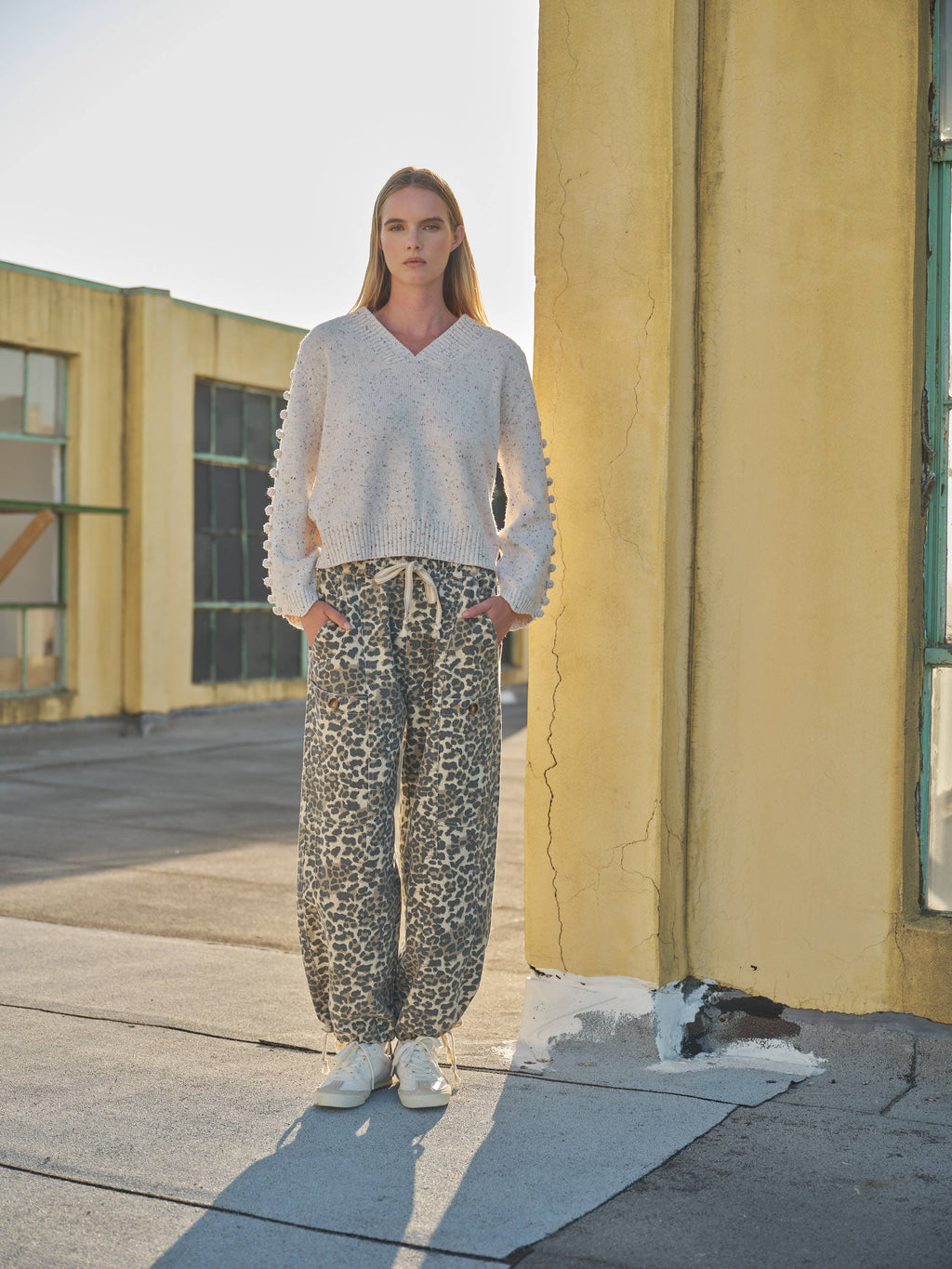 Aaron & Amber - LEOPARD LEOPARD PRINT RELAXED FIT PULL-ON PANTS