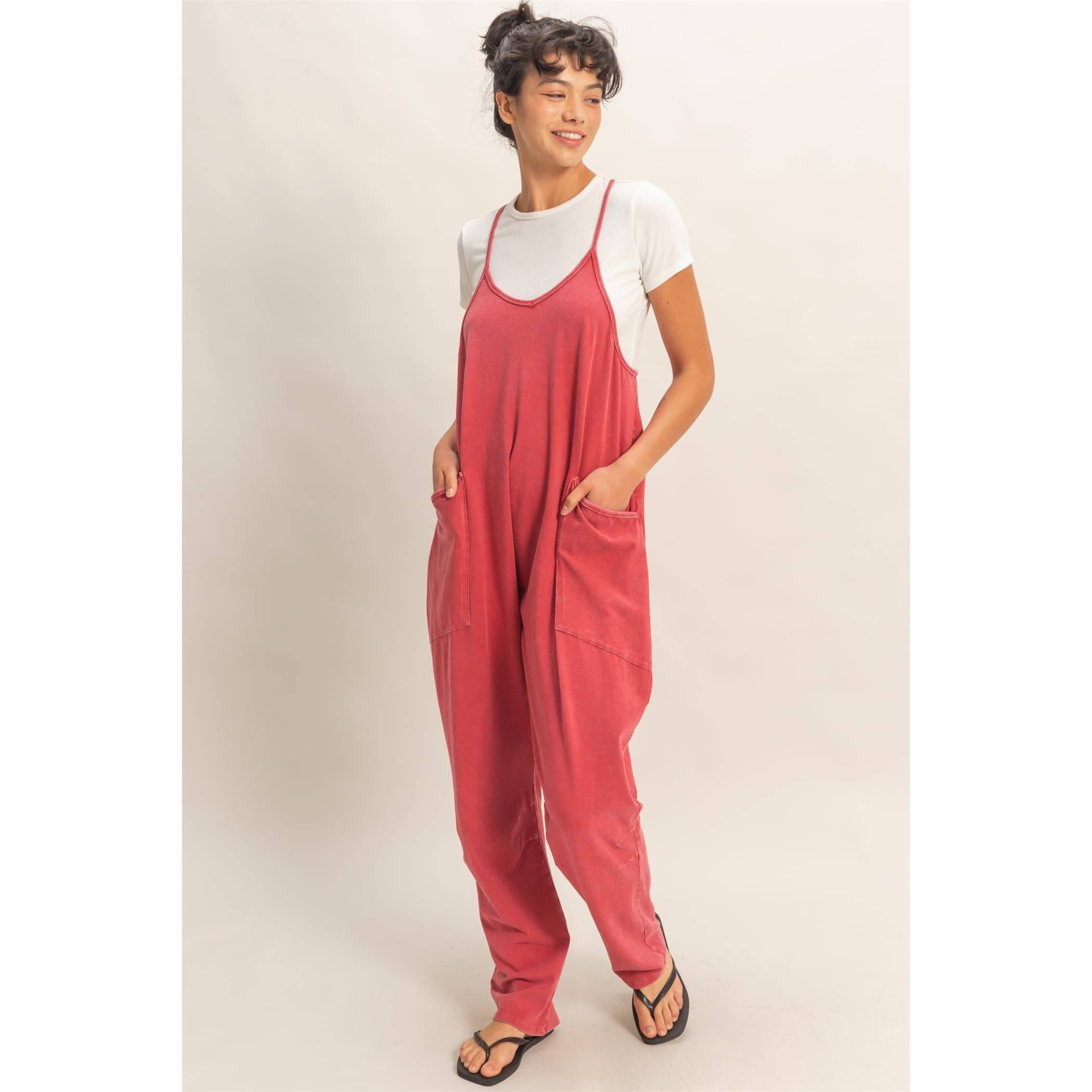 HYFVE - Mineral Wash Spaghetti Strap Jumpsuit