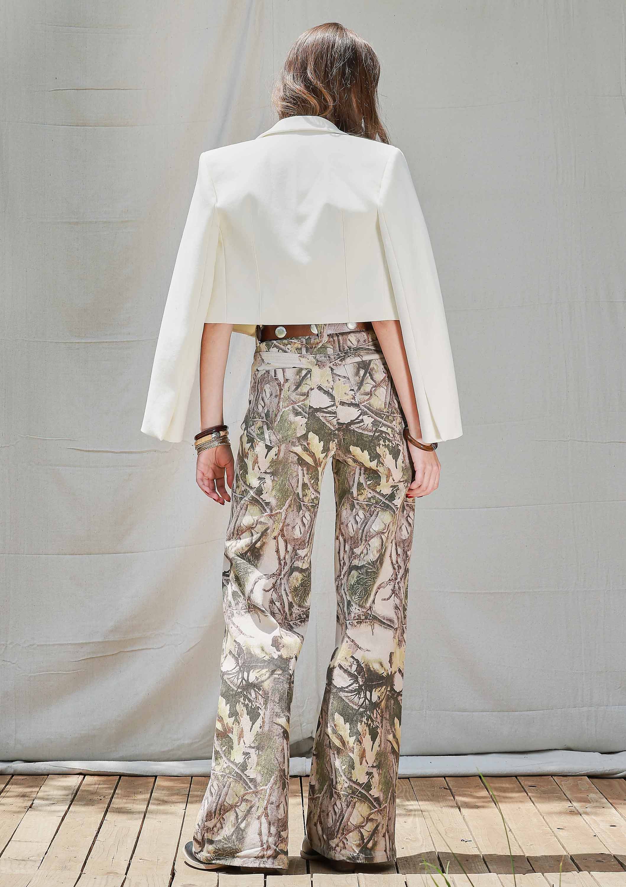 Vibrant M.i.U - High-Rise Camo Print Wide Leg Jeans
