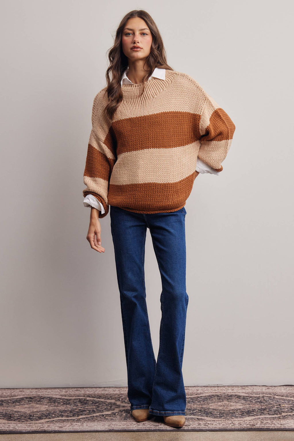 Forte - Chunky Stripe Knit Sweater FSW0072