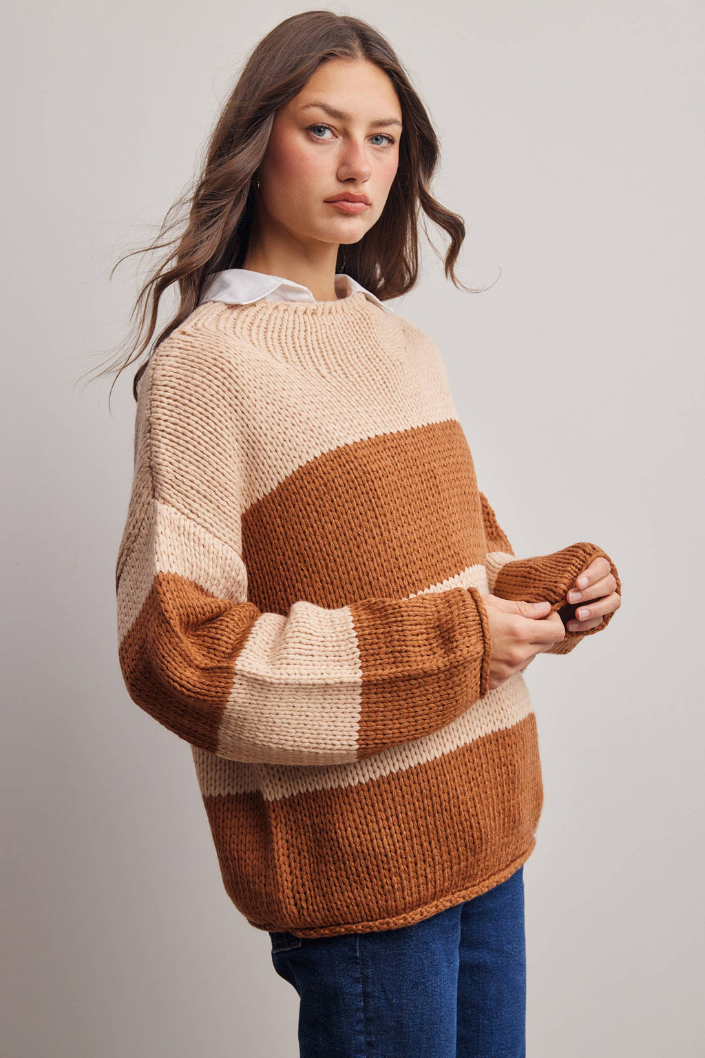 Forte - Chunky Stripe Knit Sweater FSW0072