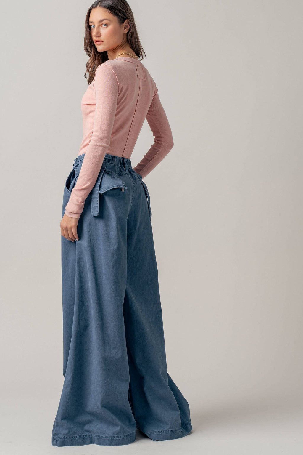Urban Daizy - Wide-Leg Drawstring Denim Pants