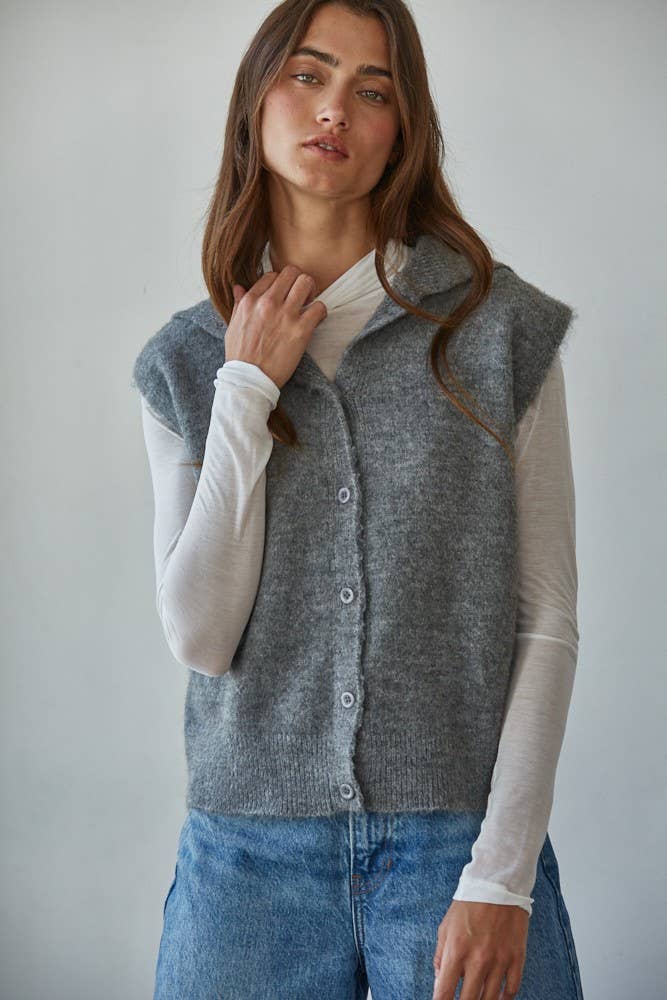 By Together - Knit Jersey Turtleneck Long Sleeve Sheer Top