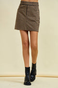 Doe and Rae - HOUNDSTOOTH JACQUARD MINI SKIRT