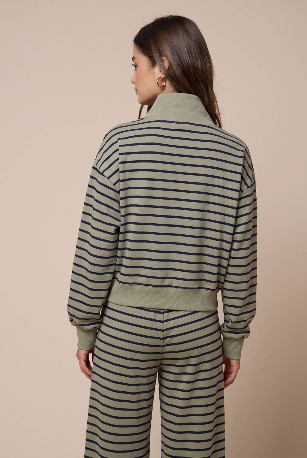 Stripe Quarter Zip Top