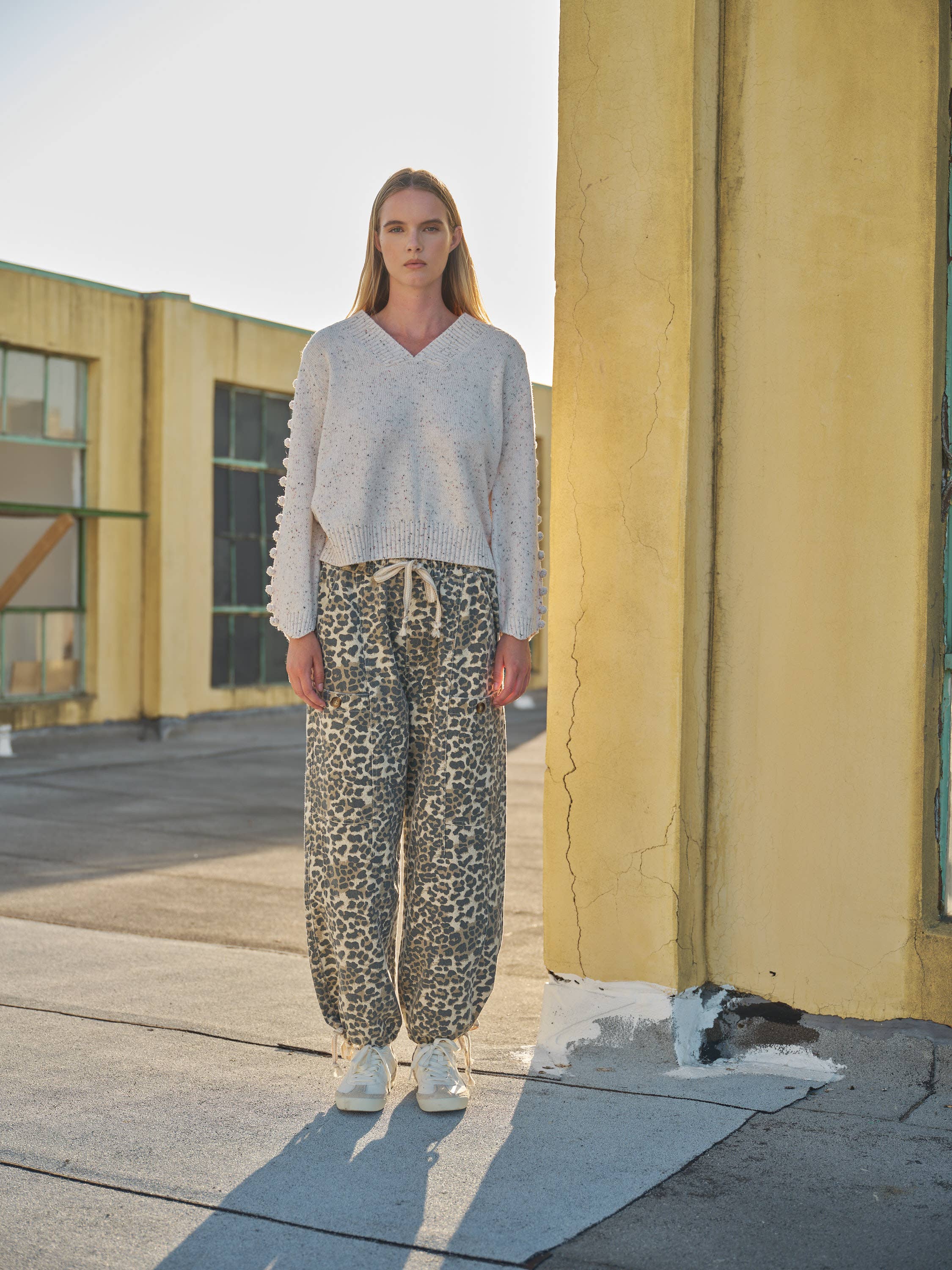 Aaron & Amber - LEOPARD LEOPARD PRINT RELAXED FIT PULL-ON PANTS