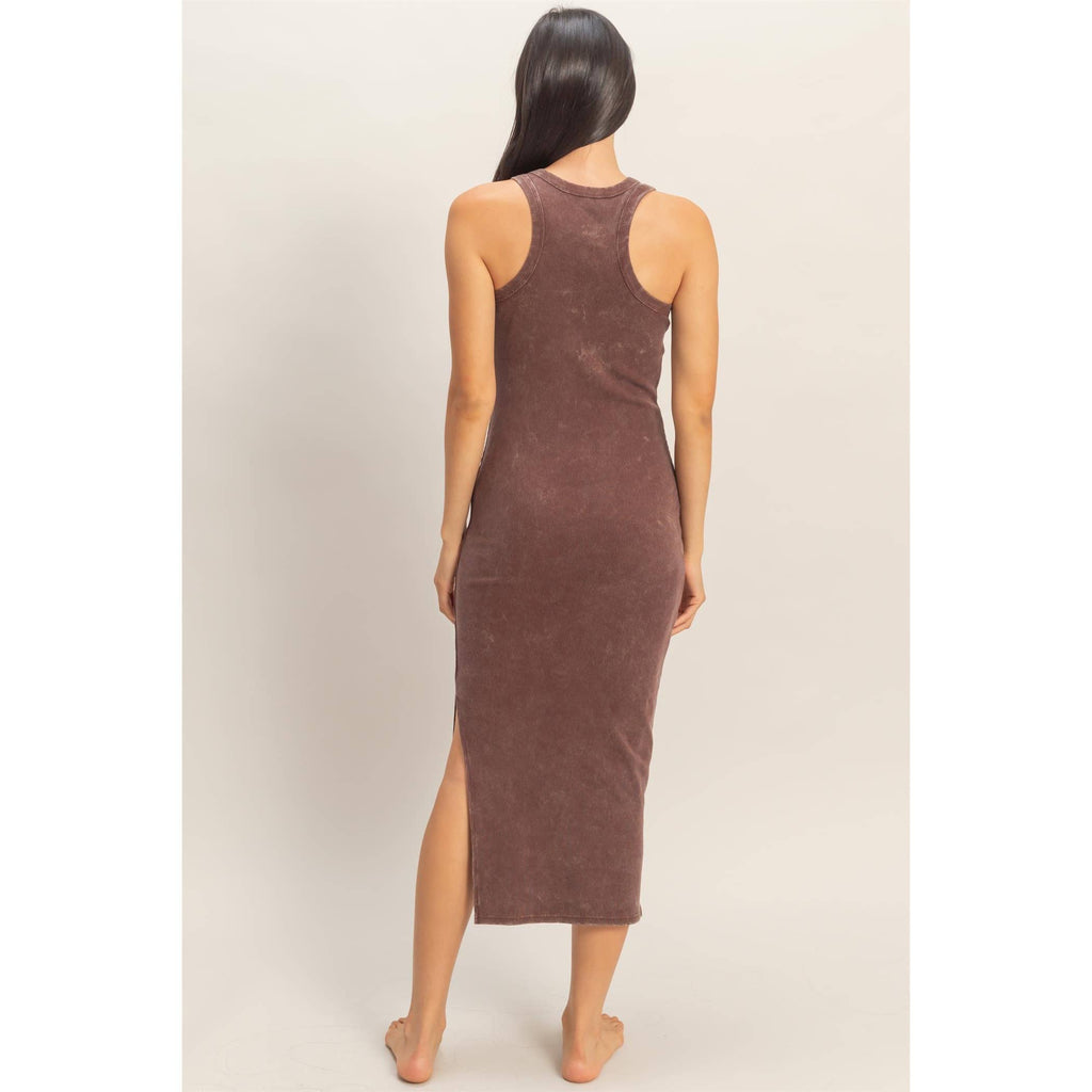 HYFVE - Acid Washed Ribbed Midi Tank Dress
