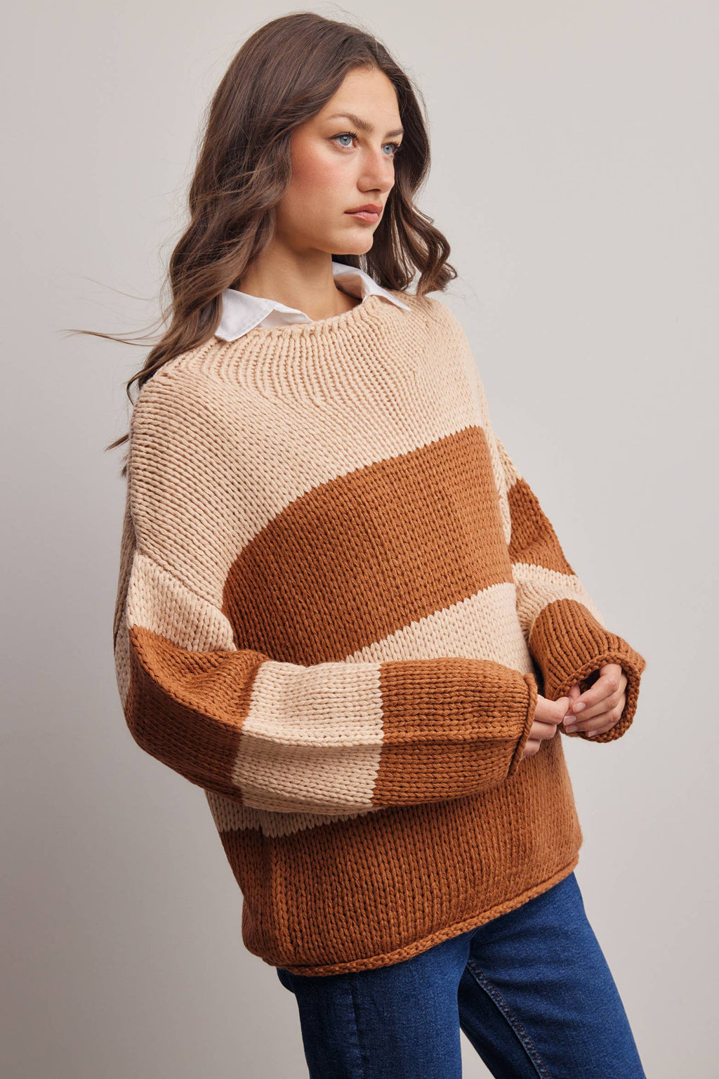 Forte - Chunky Stripe Knit Sweater FSW0072