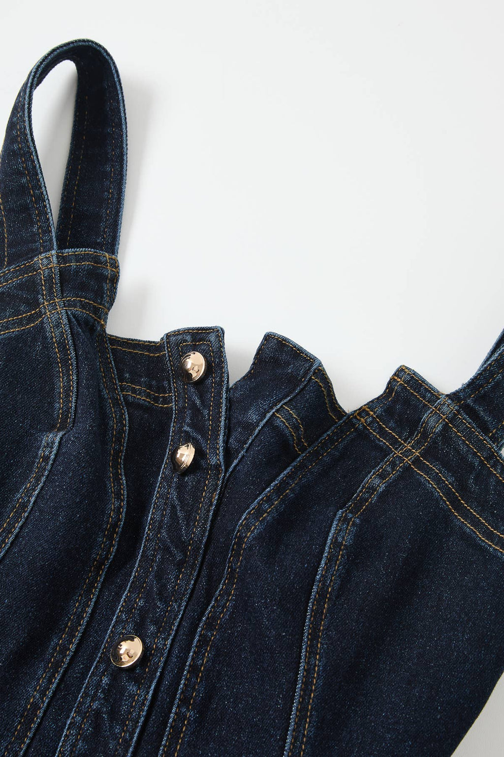A Favorite Heloise Denim Button Down Midi Dress with Waist Tie