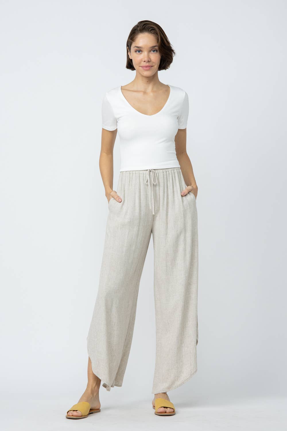 Curved Linen Pants