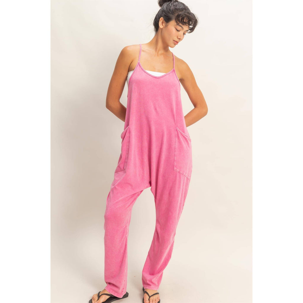 HYFVE - Mineral Wash Spaghetti Strap Jumpsuit