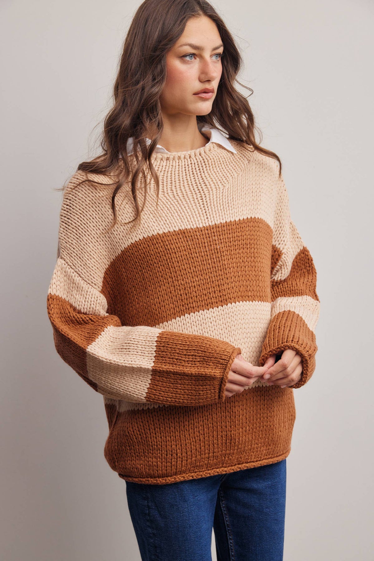 Forte - Chunky Stripe Knit Sweater FSW0072