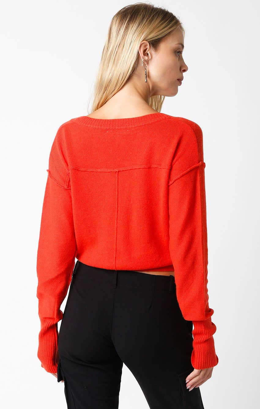 Olivaceous - Chelsea V-Neck Sweater
