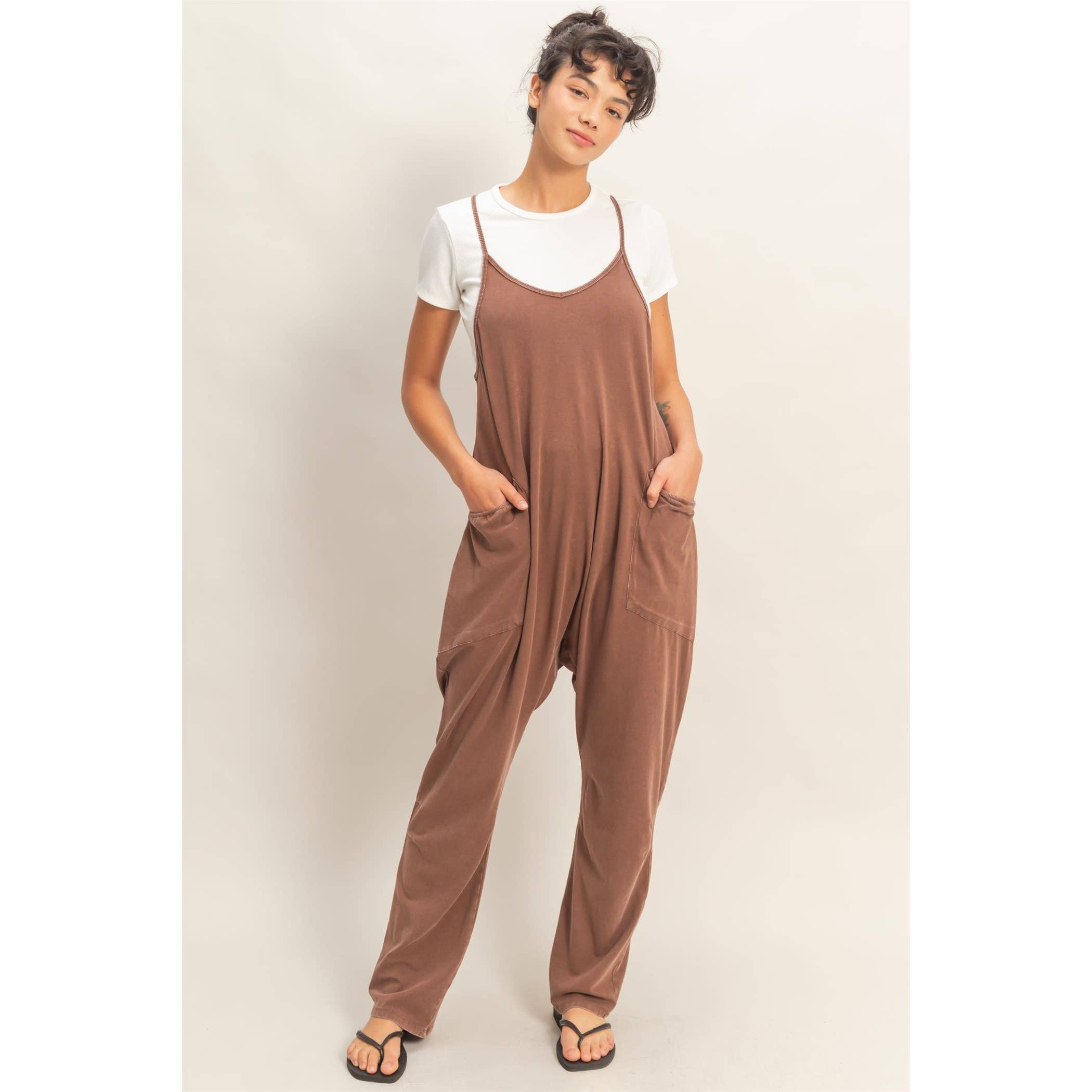 HYFVE - Mineral Wash Spaghetti Strap Jumpsuit