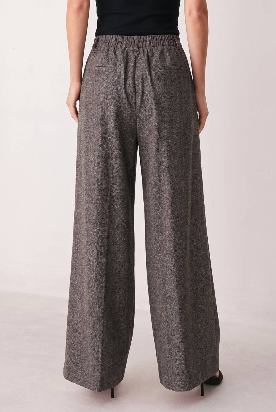 FLYING TOMATO - A solid woven wide leg pant -FP2191T