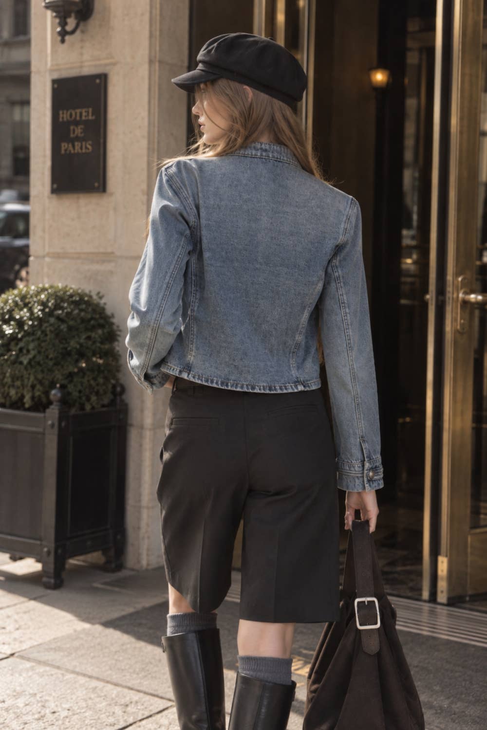 Miss Love - Napoleon Military Button Fitted Denim Jacket