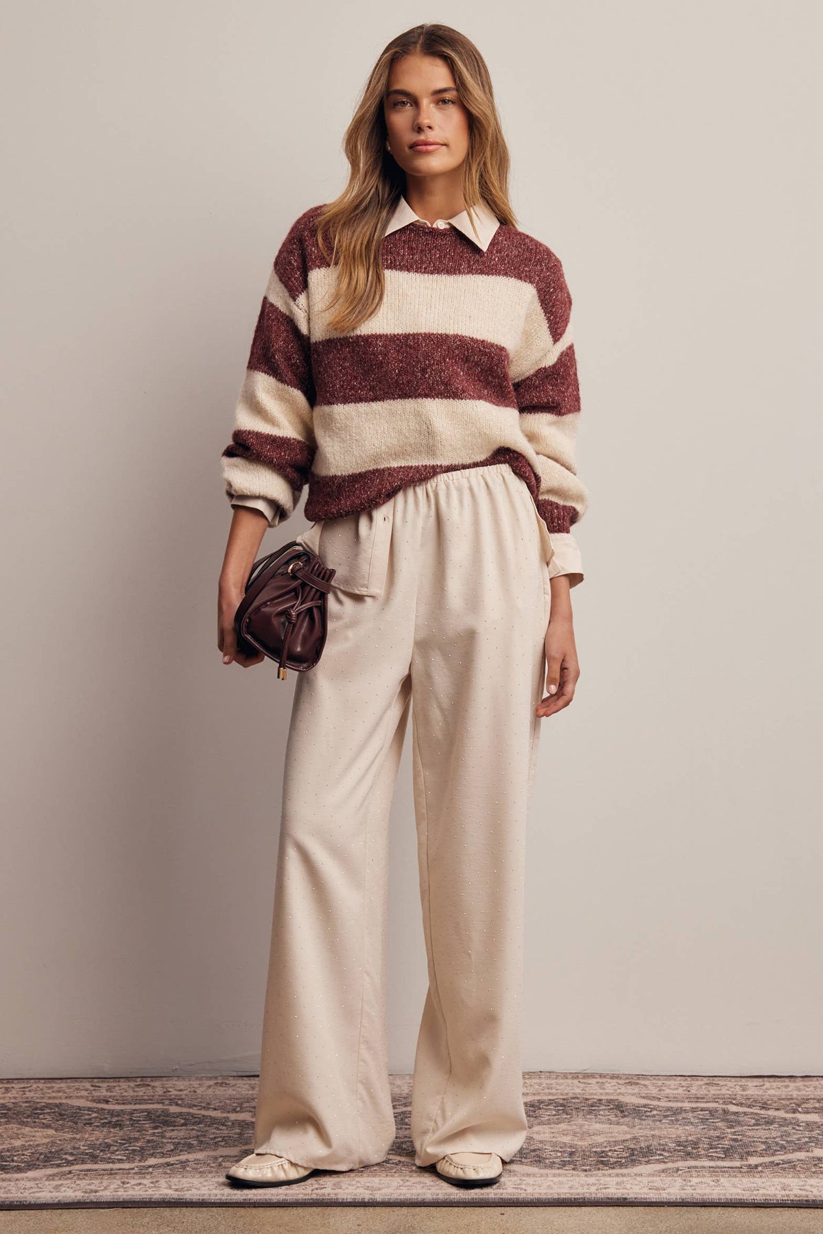 Forte - Soft Stripe Knit Sweater FSW0097