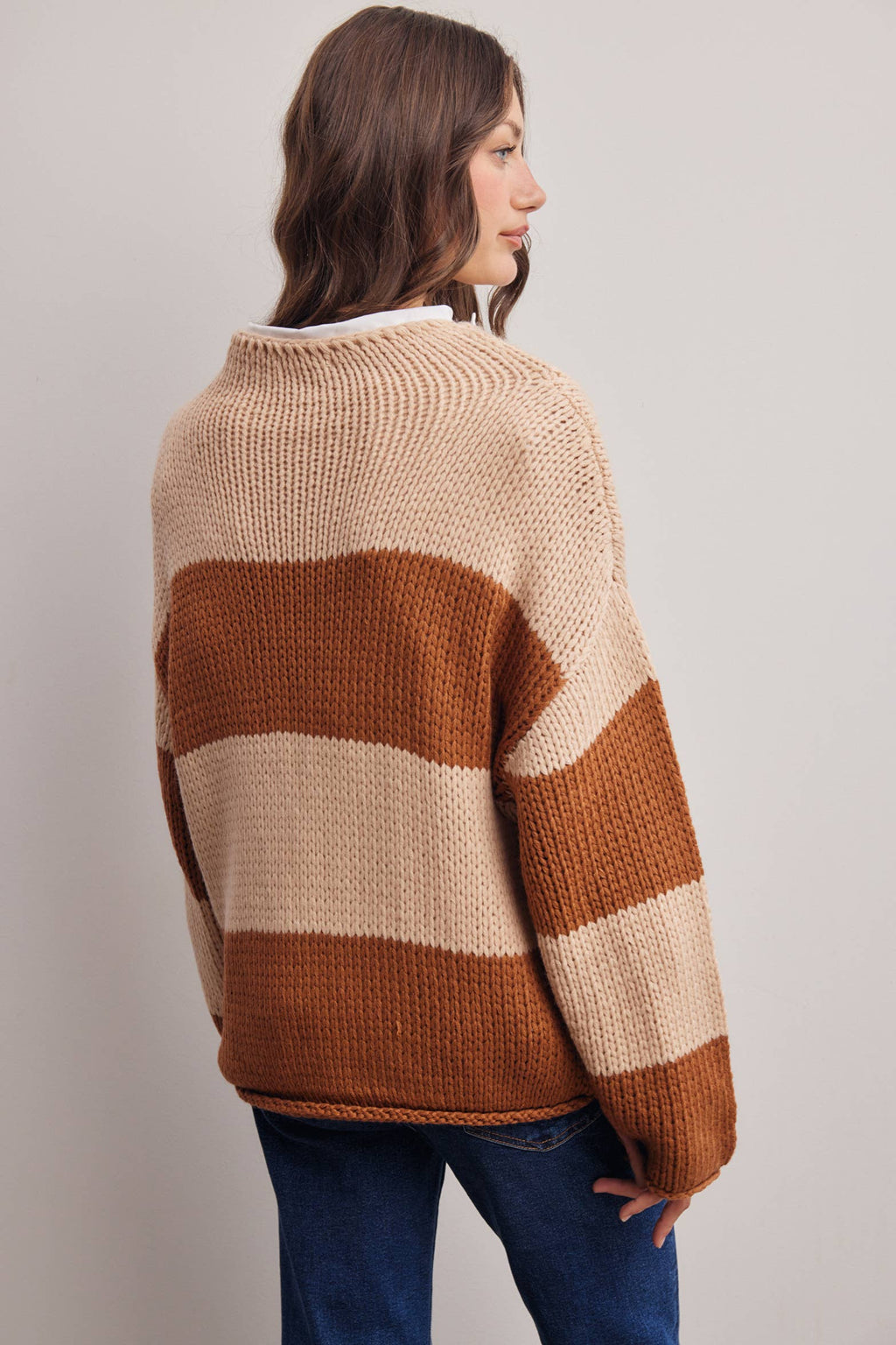 Forte - Chunky Stripe Knit Sweater FSW0072