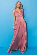 FLYING TOMATO - A solid satin maxi dress-ID18908