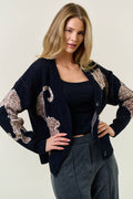 Doe and Rae - TIGER PRINTED SWEATER CARDIGAN
